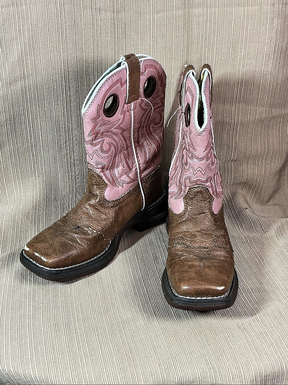 Roper James Pink Shaft Western Boot in Brown & Pink
